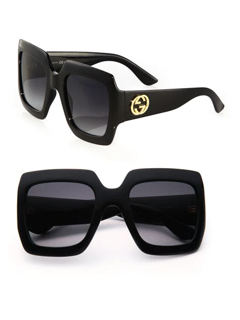 women's black and gold gucci sunglasses|Gucci oversized square sunglasses black.